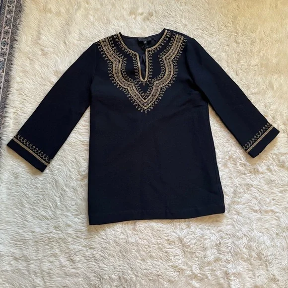 NWT NILI LOTAN Karine Embroidered Will and Silk Blend Tunic - Size 4 - Picture 4 of 9